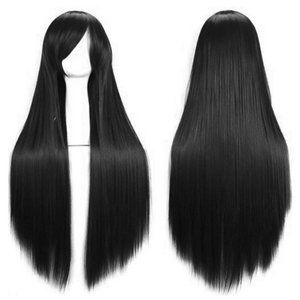AKSTORE 32" Long Straight Women's Cosplay Wig with Wig Cap - Black NWT